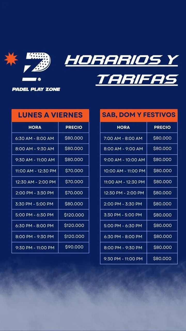 Horarios de Padel